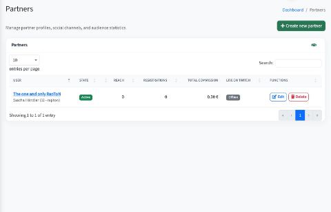 Manage partners