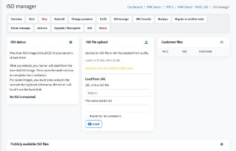 Upload and mount your own ISOs