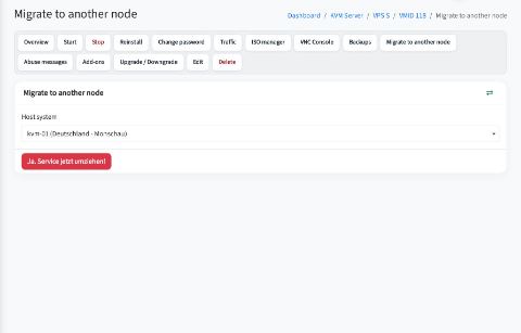 Migrate to another node
